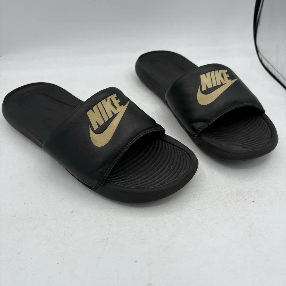 Nike Sandals Mens Size 8 Victori One Slides Black Shower‎ Flip Flop